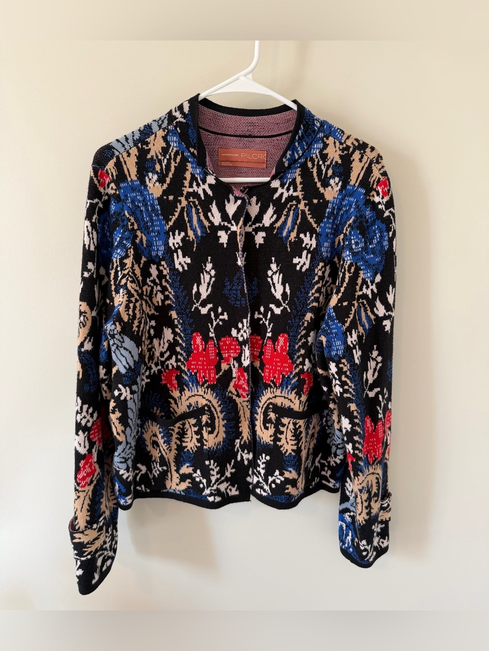 Anthropologie Pilcro Debra Floral Cardigan Sweater Jacket Size Large Multicolor